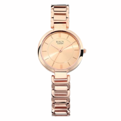 Titan Raga 2608WM01 Sundial Gold Metal Strap Quartz Women's Watch